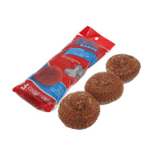 3pcs Spiral copperized  scourer cleaning ball for kitchen cleaning